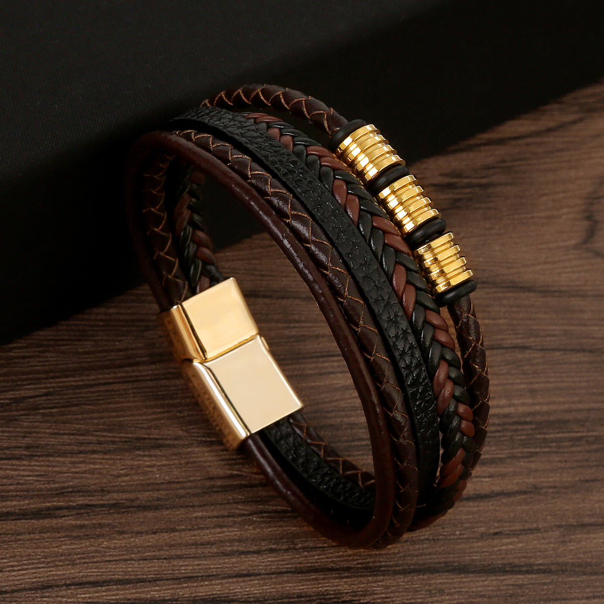 Herren Leder Armband mit Magnetschnalle