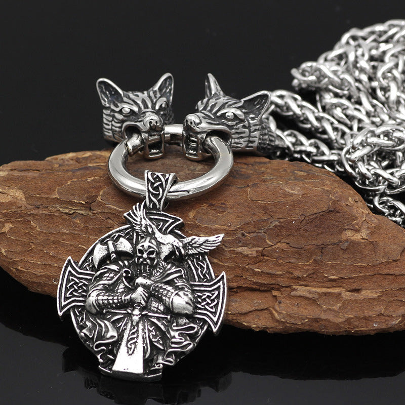 Wolfskette Viking Anhänger Halskette aus Edelstahl