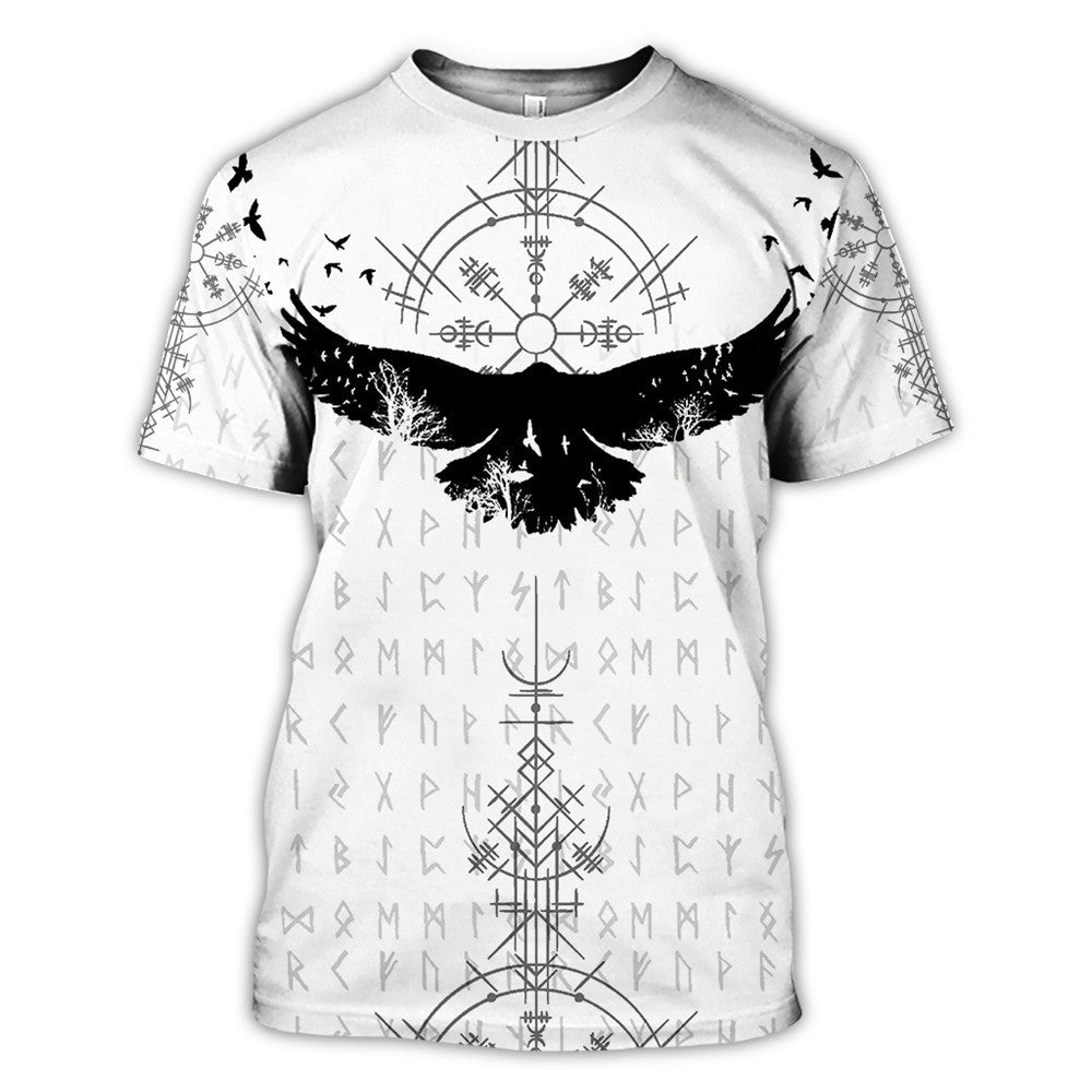 Herren Viking Symbol Print T-Shirt Kurzarm