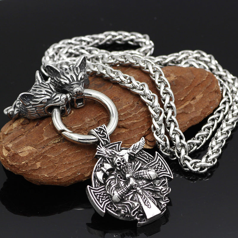 Wolfskette Viking Anhänger Halskette aus Edelstahl