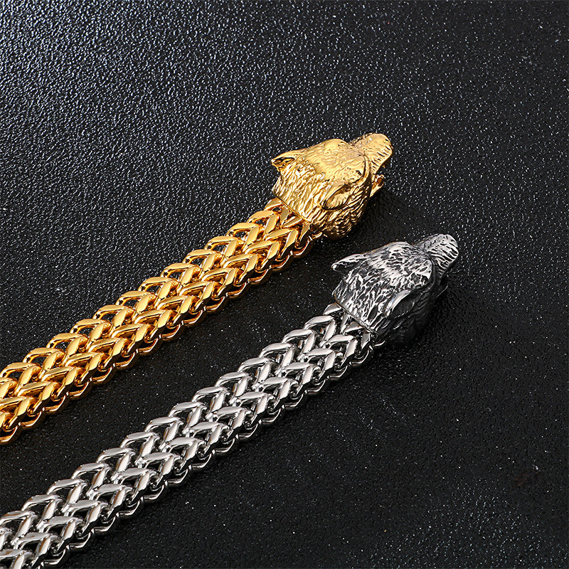 Rock Viking Wolf Charm Armband