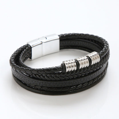 Herren Leder Armband mit Magnetschnalle