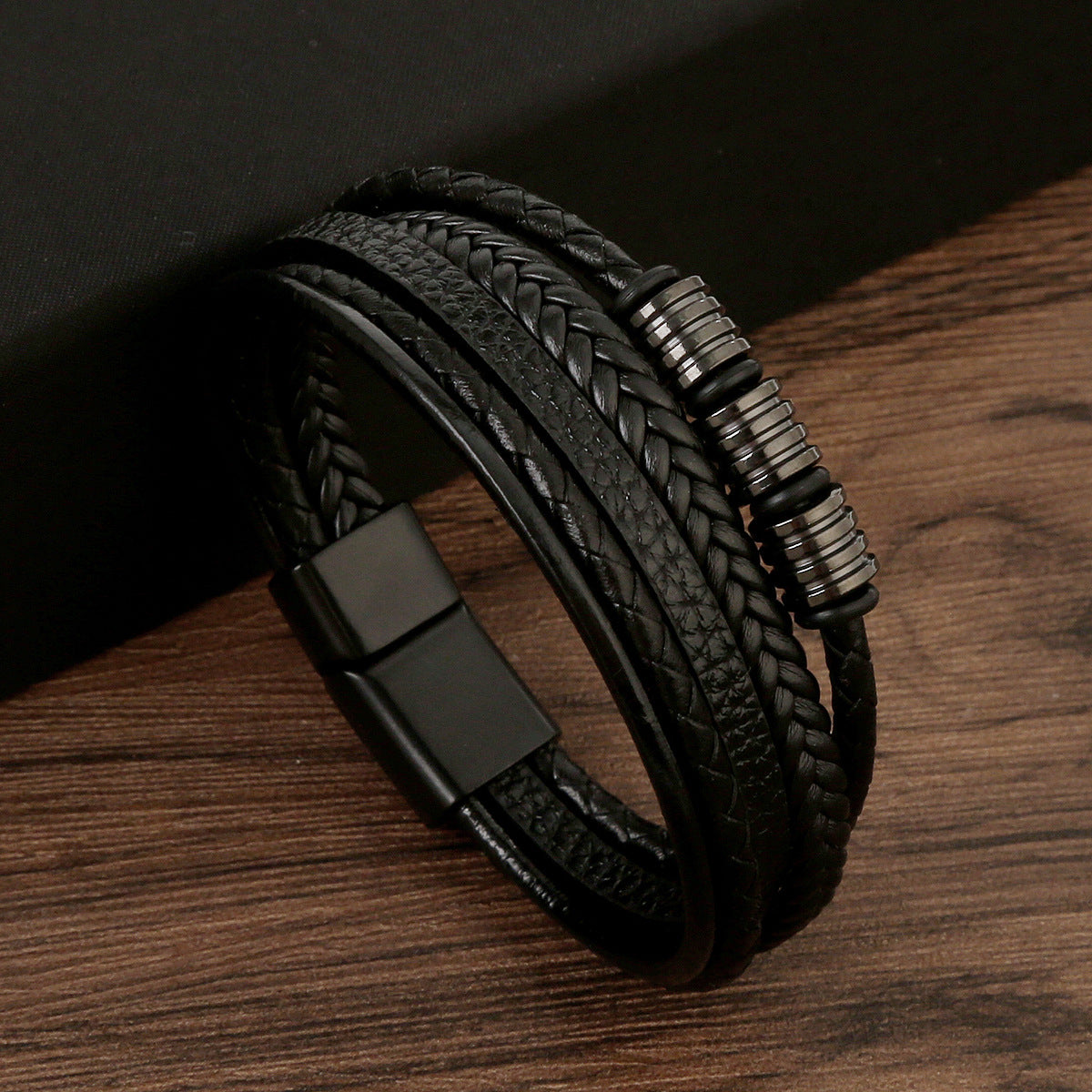Herren Leder Armband mit Magnetschnalle