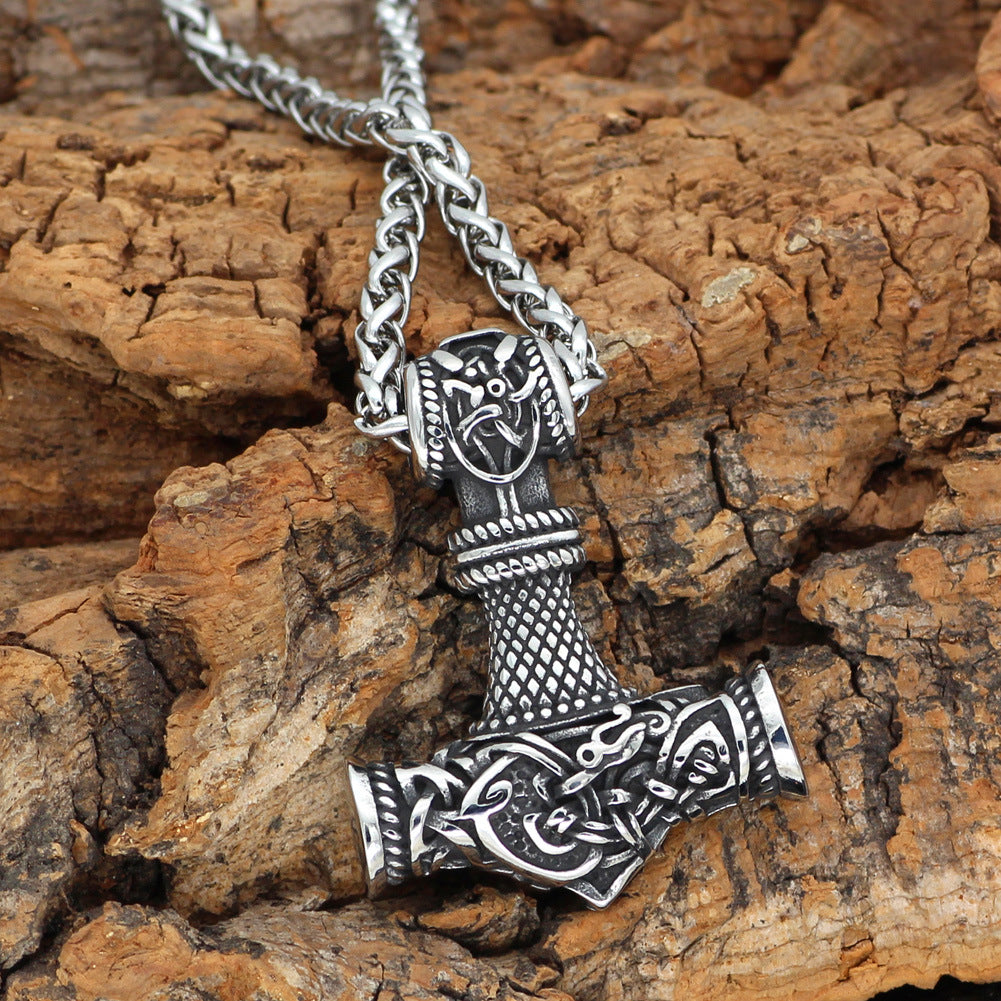 Nordische Wikinger Hammer Rune Anhänger Halskette