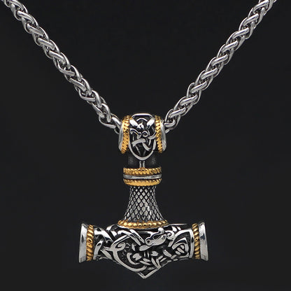 Nordische Wikinger Hammer Rune Anhänger Halskette