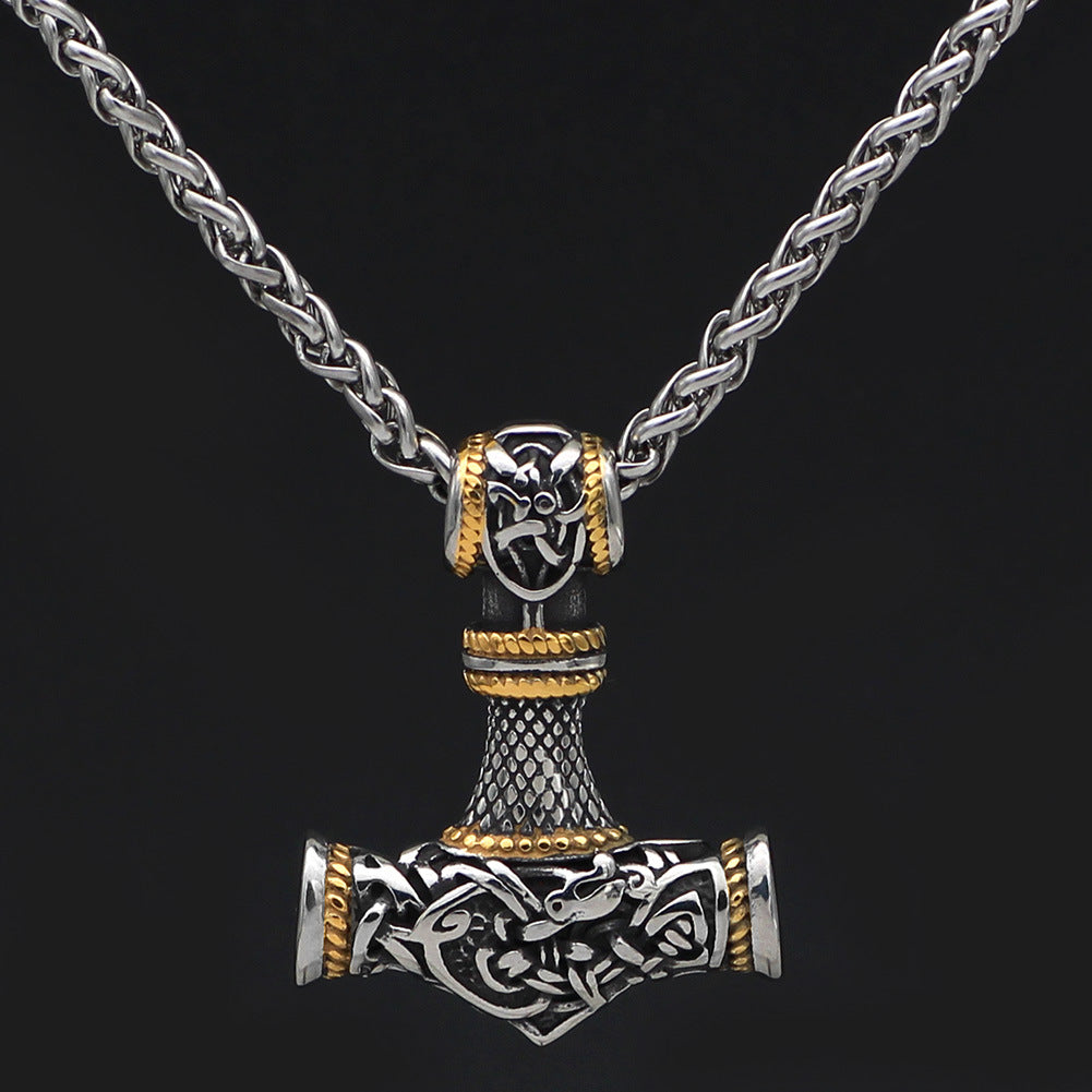 Nordische Wikinger Hammer Rune Anhänger Halskette