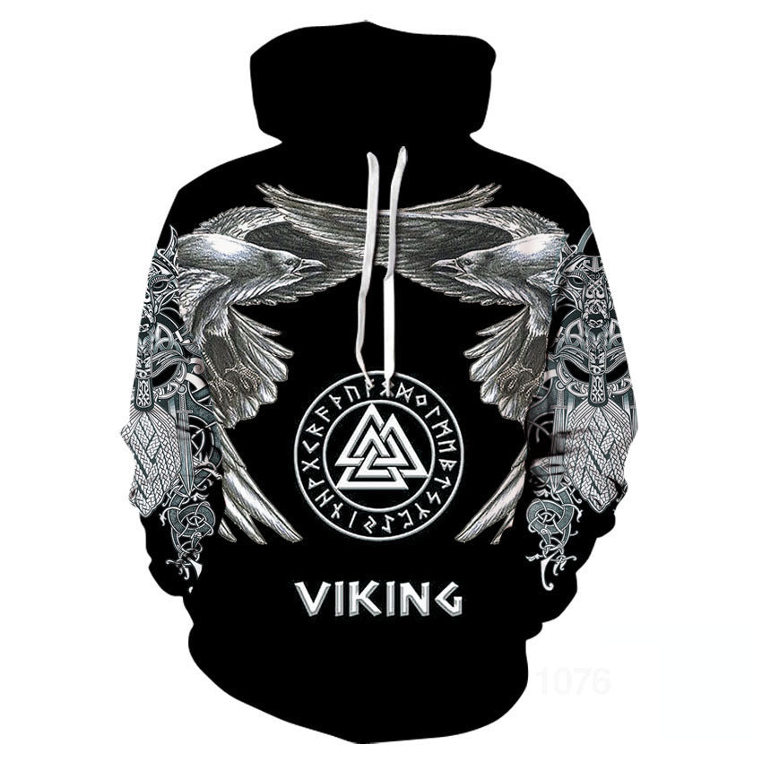 Viking God Printed Casual Pullover