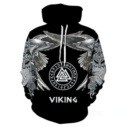 Viking God Printed Casual Pullover
