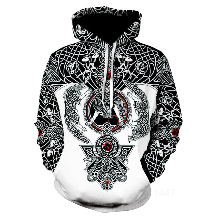 Viking God Printed Casual Pullover