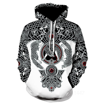 Viking God Printed Casual Pullover