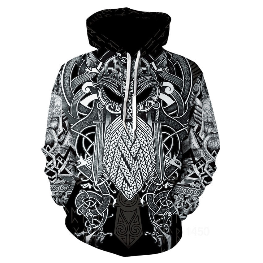 Viking God Printed Casual Pullover