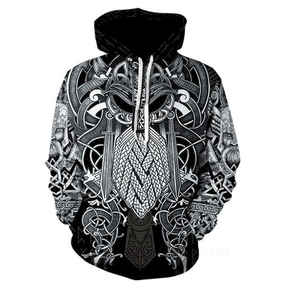 Viking God Printed Casual Pullover