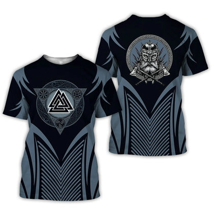 Viking Symbol Bedrucktes T-Shirt Kurzarm-T-Shirt