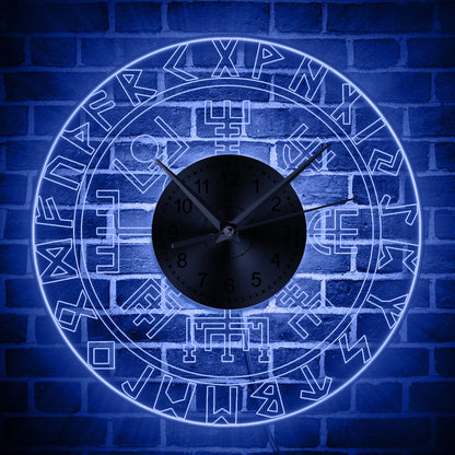Viking Rune Transparente Acryl-Wanduhr