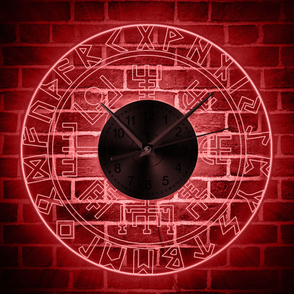 Viking Rune Transparente Acryl-Wanduhr