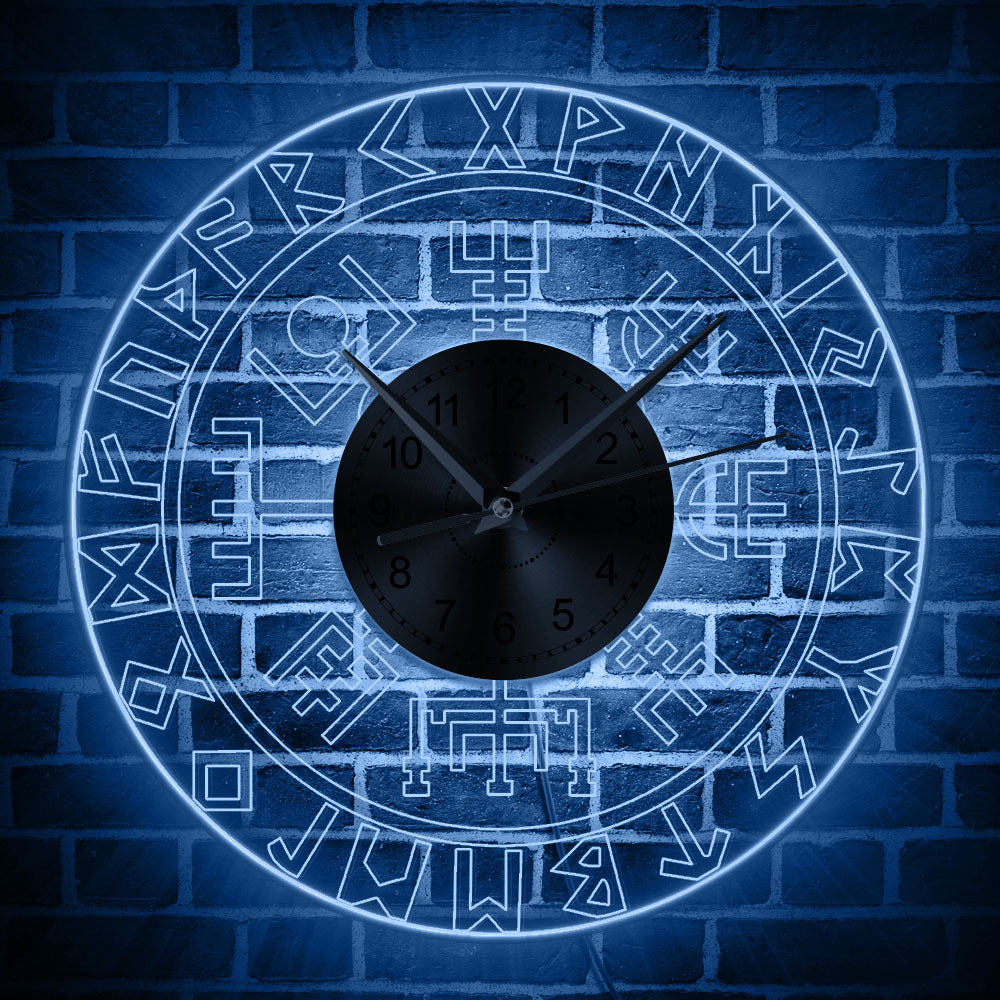 Viking Rune Transparente Acryl-Wanduhr