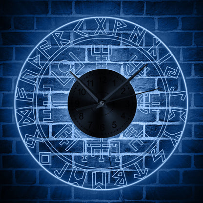 Viking Rune Transparente Acryl-Wanduhr