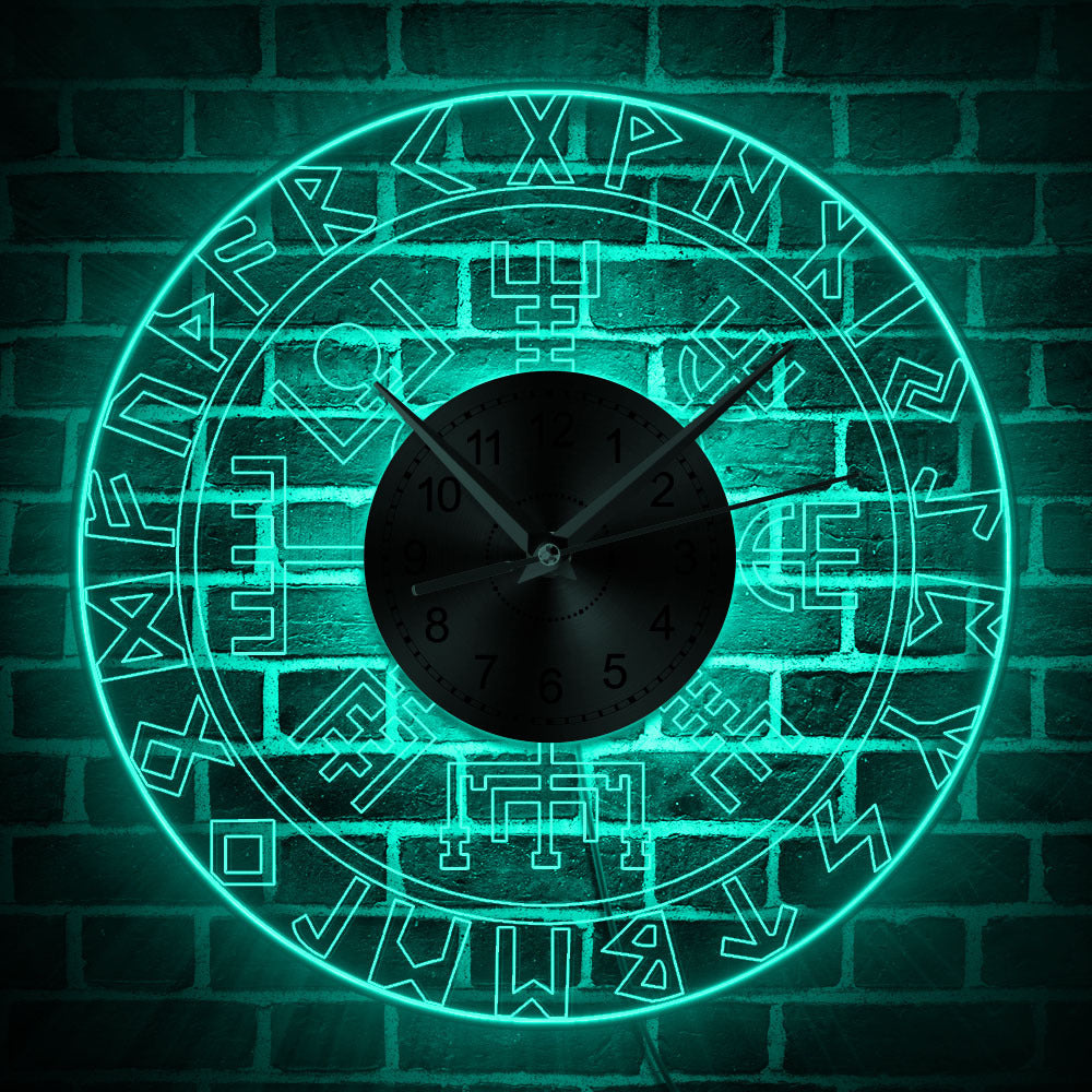 Viking Rune Transparente Acryl-Wanduhr