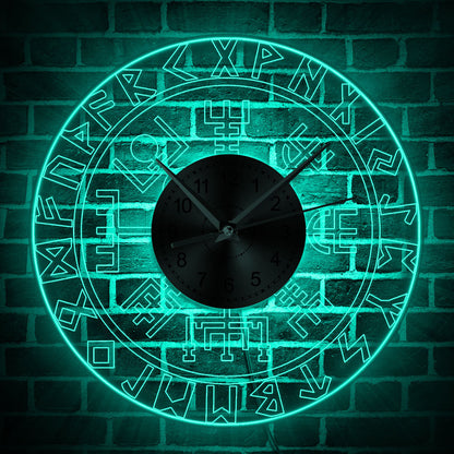 Viking Rune Transparente Acryl-Wanduhr
