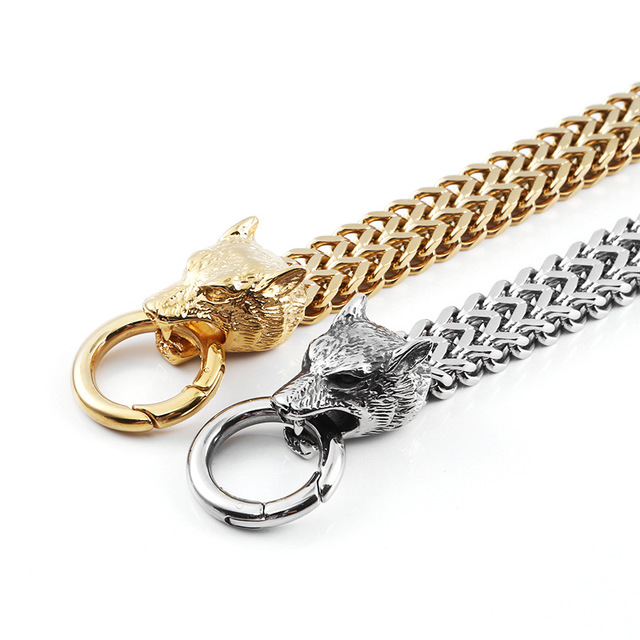 Rock Viking Wolf Charm Armband