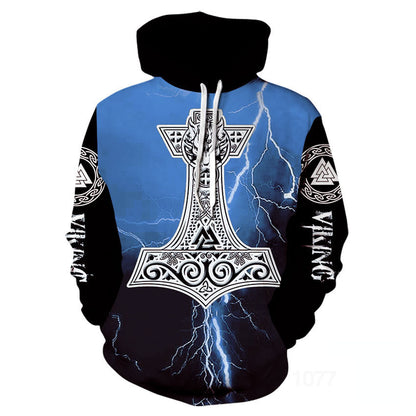 Viking God Printed Casual Pullover