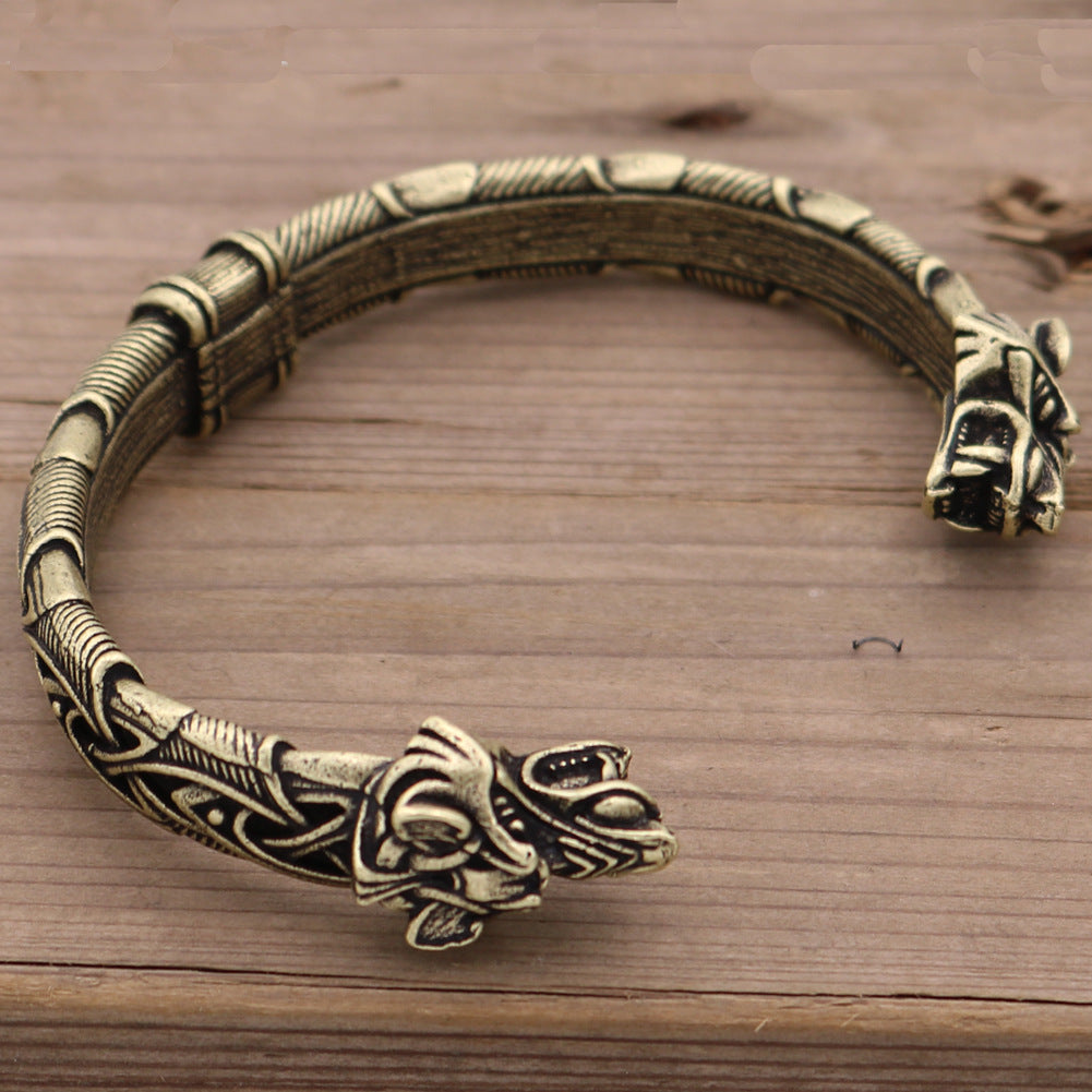 Wikinger Wolfskopf Armband