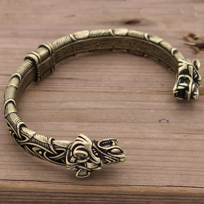 Wikinger Wolfskopf Armband