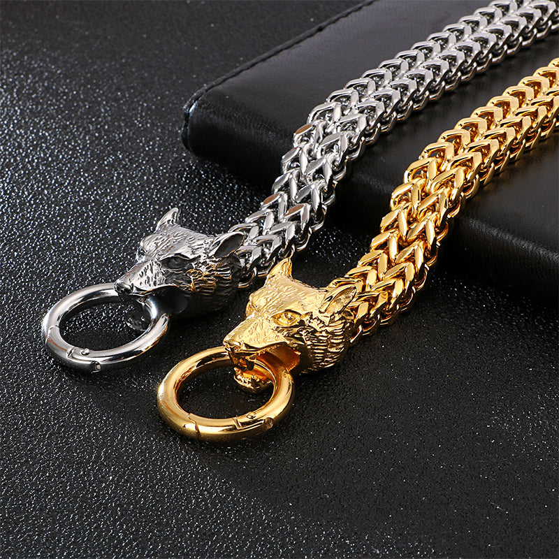 Rock Viking Wolf Charm Armband