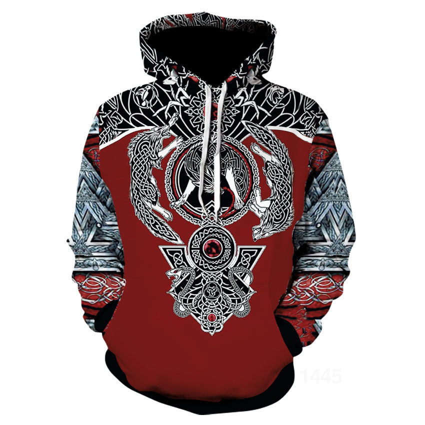 Viking God Printed Casual Pullover