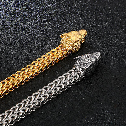 Rock Viking Wolf Charm Armband