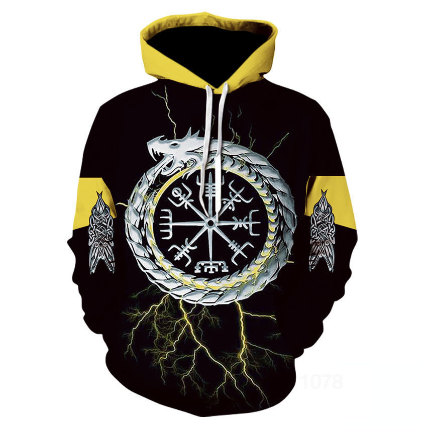 Viking God Printed Casual Pullover