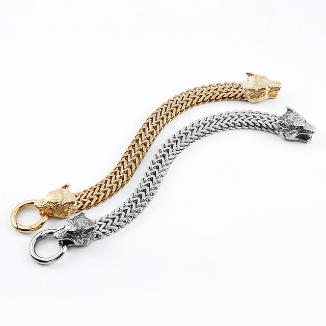 Rock Viking Wolf Charm Armband