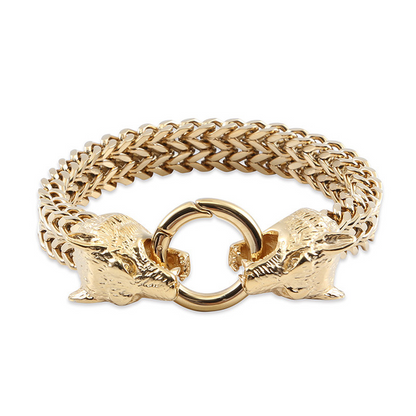 Rock Viking Wolf Charm Armband