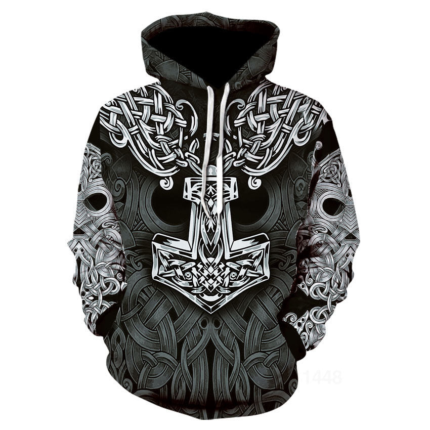 Viking God Printed Casual Pullover