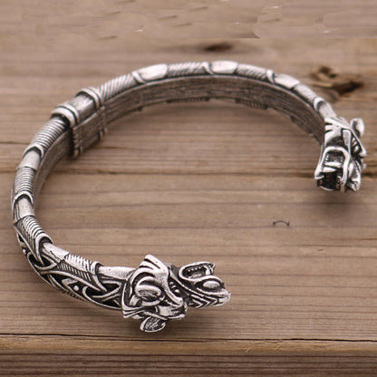Wikinger Armband Wolfskopf