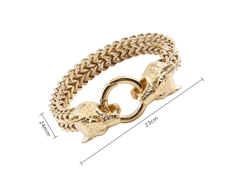 Rock Viking Wolf Charm Armband