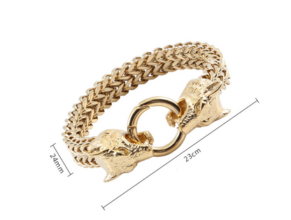 Rock Viking Wolf Charm Armband