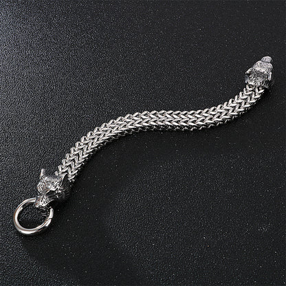 Rock Viking Wolf Charm Armband