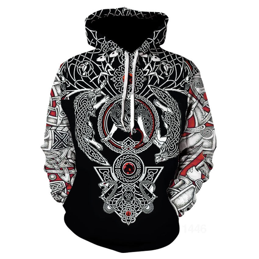 Viking God Printed Casual Pullover