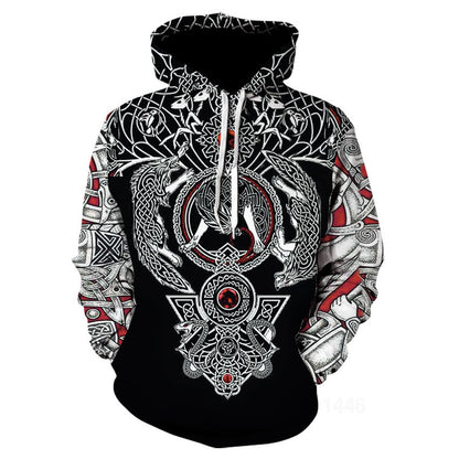 Viking God Printed Casual Pullover