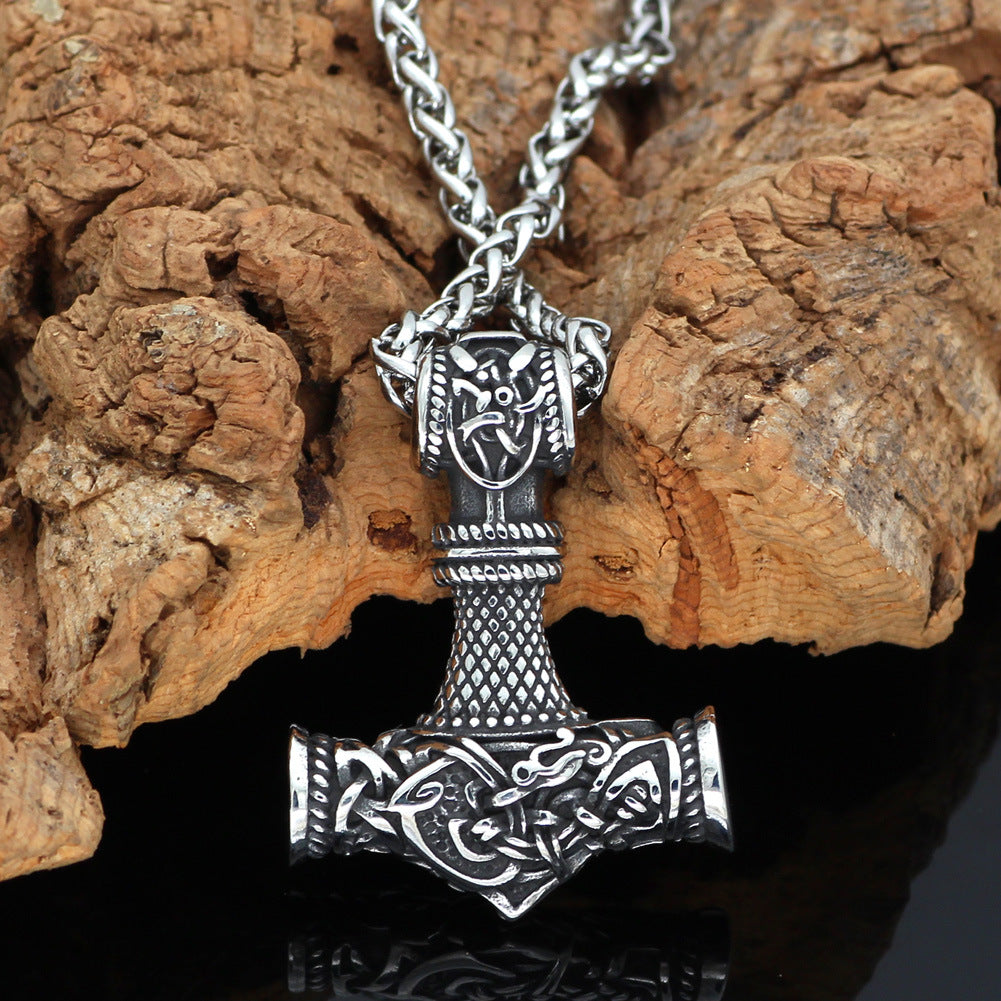 Nordische Wikinger Hammer Rune Anhänger Halskette