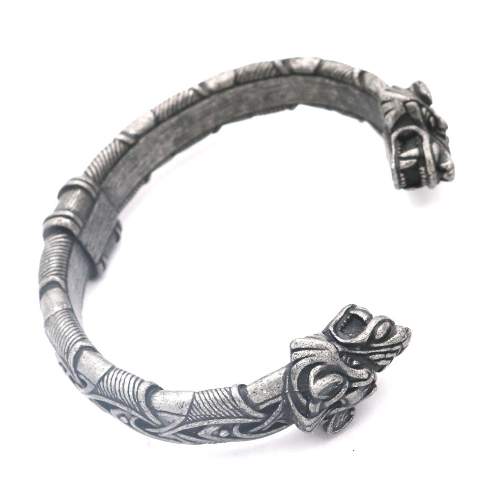 Wikinger Armband Wolfskopf